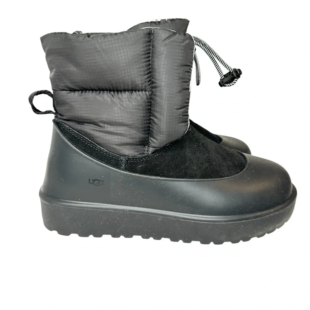 UGG CLASSIC MAXI TOGGLE BLACK LEATHER WATERPROOF WOMEN'S BOOTS SIZE 7